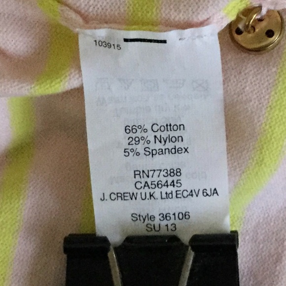 J. Crew Jackie Cardigan Striped Anchor Buttons Pink Yellow - Sz Medium - Picture 13 of 14